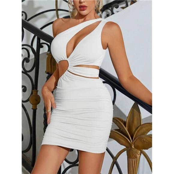 Cutout Single Shoulder Mini Dress - Picture 4 of 10